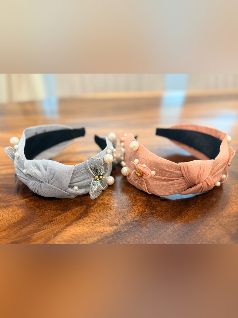 Pearl & Butterfly Knotted Headband Set 
Pink & Blue Boutique NEW - Picture 5 of 12